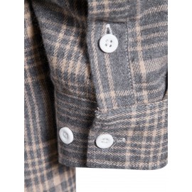 Men Plaid Patched Pocket Shirt Without Pullover