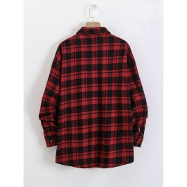 Men Plaid Button Front Shirt Without Tee