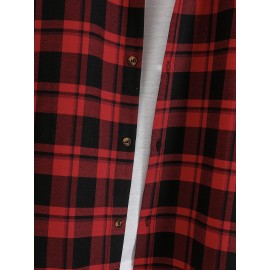 Men Plaid Button Front Shirt Without Tee