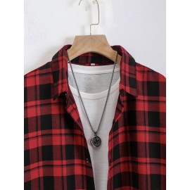 Men Plaid Button Front Shirt Without Tee