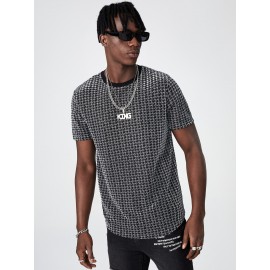 Men Houndstooth Print Tee