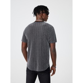 Men Houndstooth Print Tee