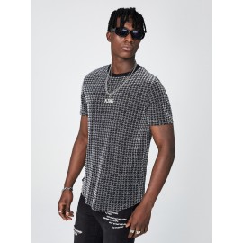 Men Houndstooth Print Tee