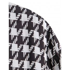 Men Houndstooth Print Shirt