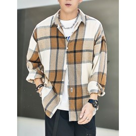 Men Plaid Drop Shoulder Shirt