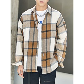 Men Plaid Drop Shoulder Shirt