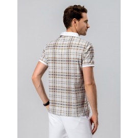 Men Random Glen Plaid Polo Shirt