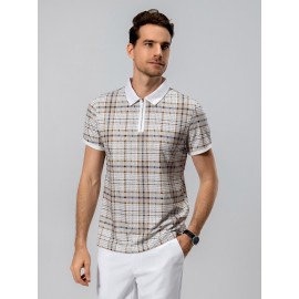 Men Random Glen Plaid Polo Shirt