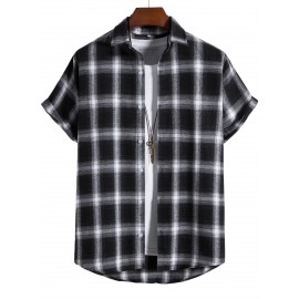 Men Plaid High Low Shirt Without Tee