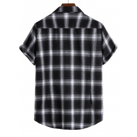 Men Plaid High Low Shirt Without Tee