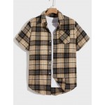 Plaid Button Front Pocket Shirt Without Tee