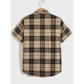 Plaid Button Front Pocket Shirt Without Tee