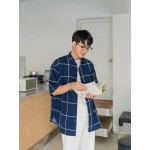 Men Plaid Drop Shoulder Shirt