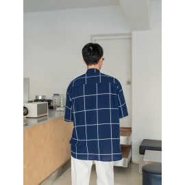 Men Plaid Drop Shoulder Shirt