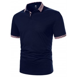 Men Plaid Print Polo Shirt