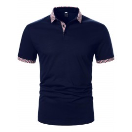 Men Plaid Print Polo Shirt