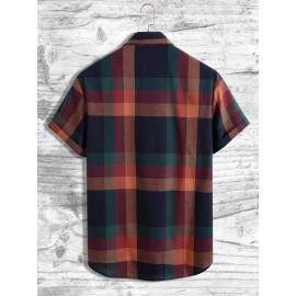 Men Plaid Print Shirt Without Tee