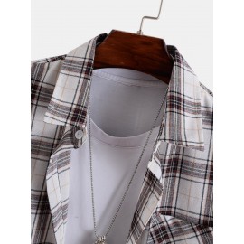 Men Plaid Print Shirt Without Tee