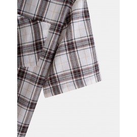 Men Plaid Print Shirt Without Tee