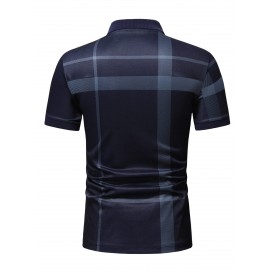 Men Plaid Polo Shirt