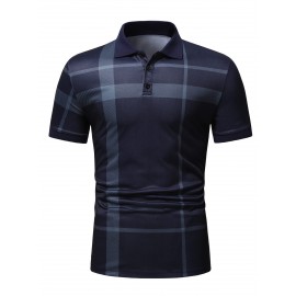 Men Plaid Polo Shirt