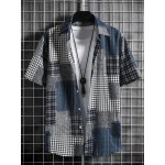 Men 1pc Plaid & Houndstooth Print Shirt