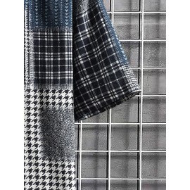 Men 1pc Plaid & Houndstooth Print Shirt