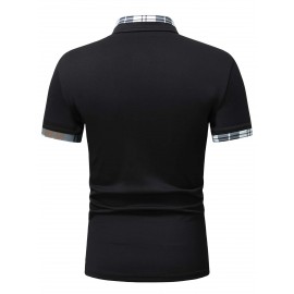 Men Plaid Patched Pocket Polo Shirt