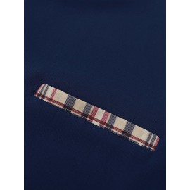 Men Plaid Trim Shirt