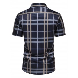 Men Plaid Print Button Front Shirt